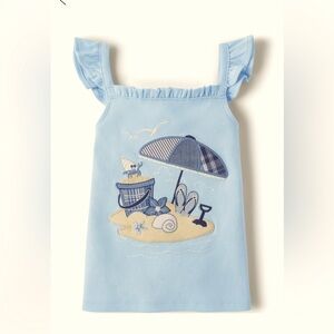 Gymboree Girls Embroidered Beach Tank Top - Sandy Shores - party blue